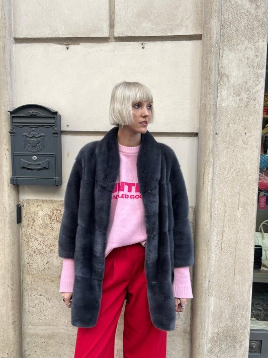 Genny Pelliccia blu scuro - Tg. 42
