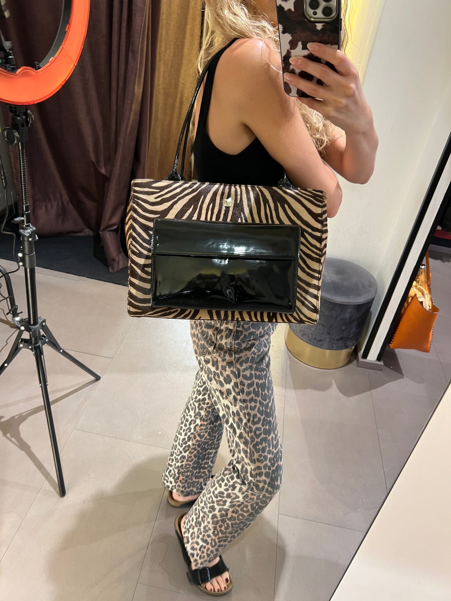 Versace borsa in cavallino zebrato