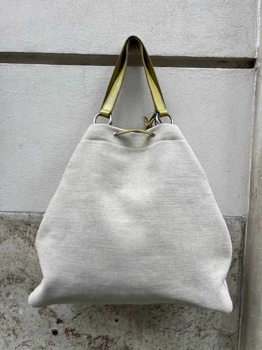 Saint Laurent shopper canvas-pistacchio