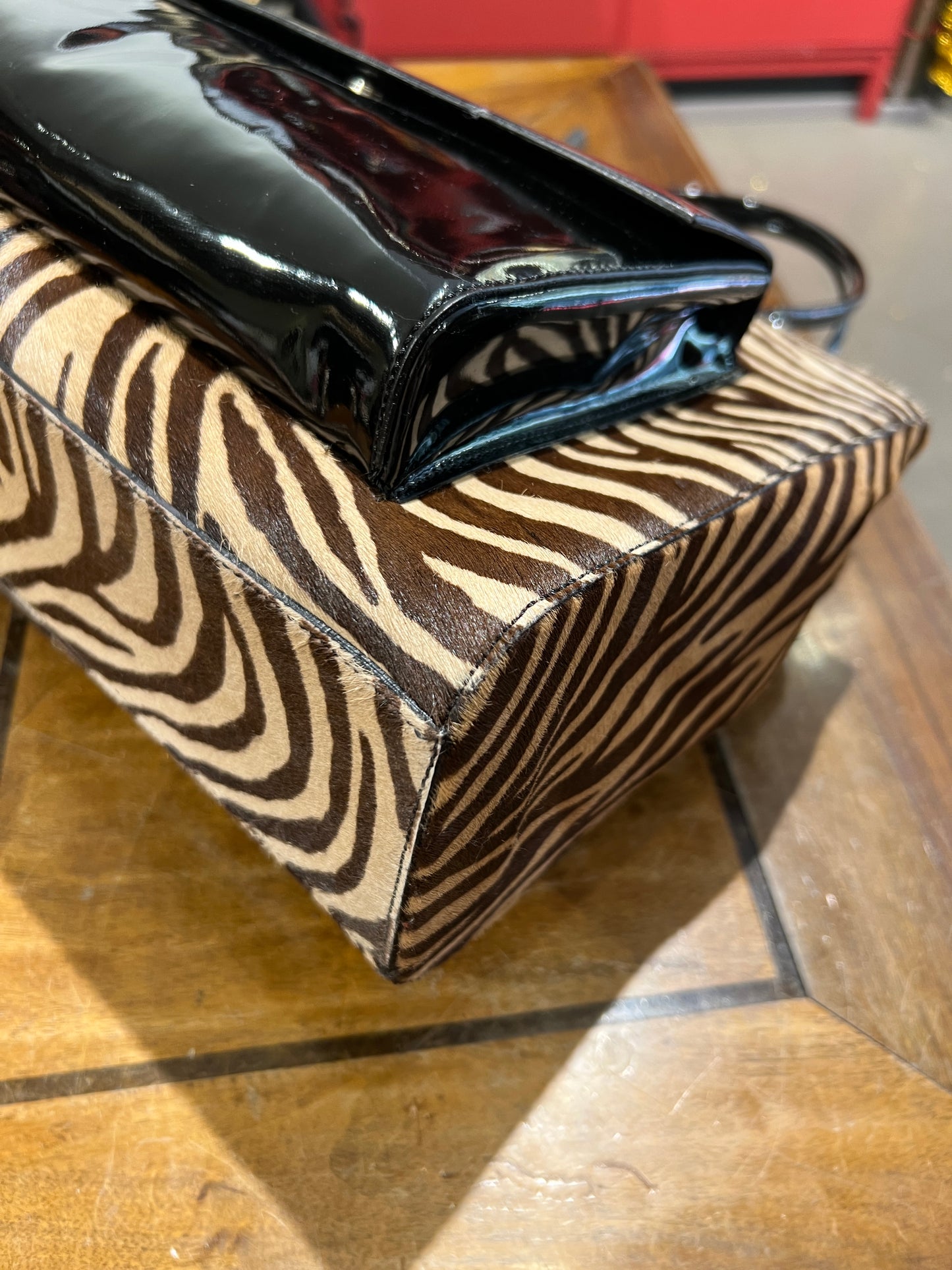 Versace borsa in cavallino zebrato