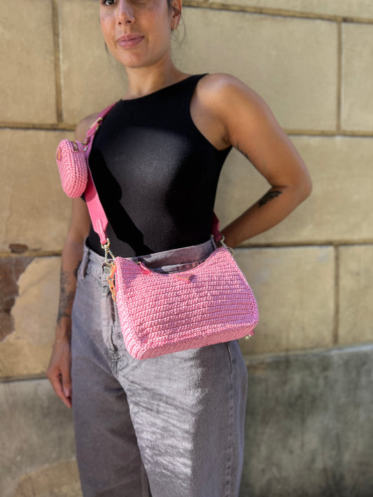 Prada Re-Nylon raffia rosa