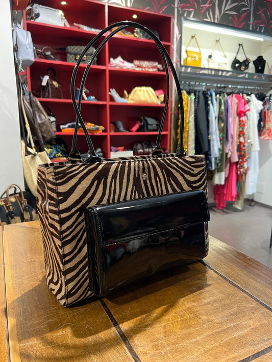 Versace borsa in cavallino zebrato