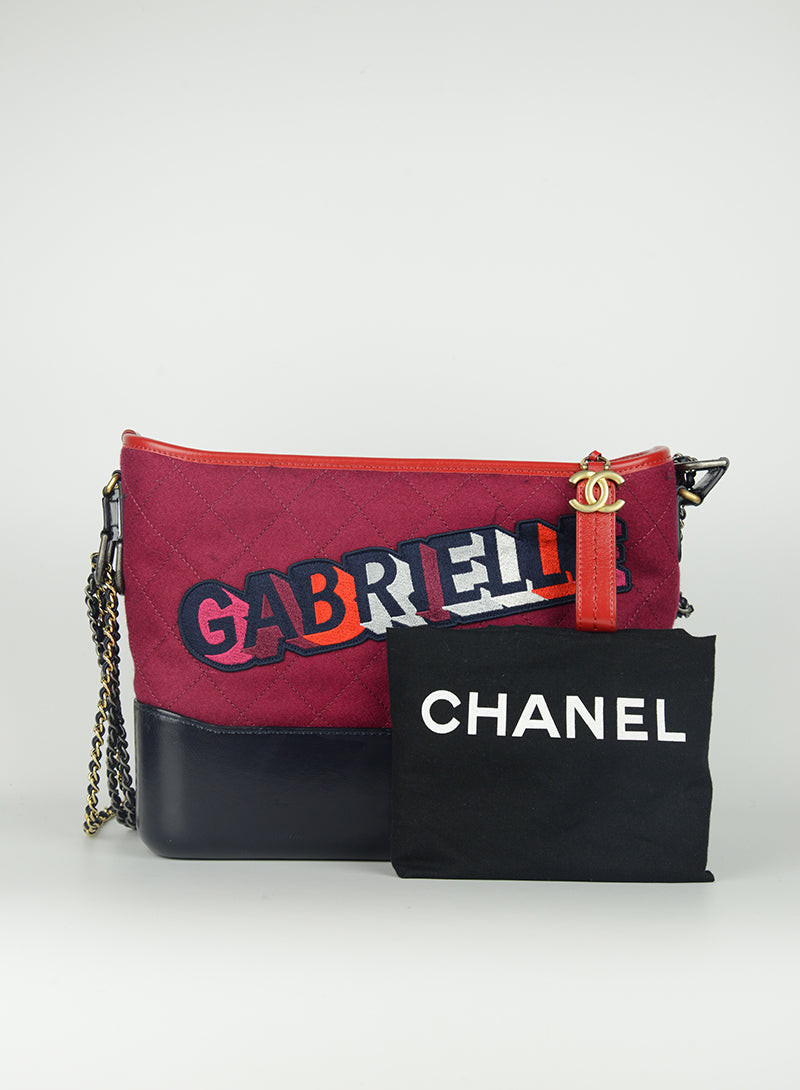 Chanel Red and blue bag with Gabrielle writing