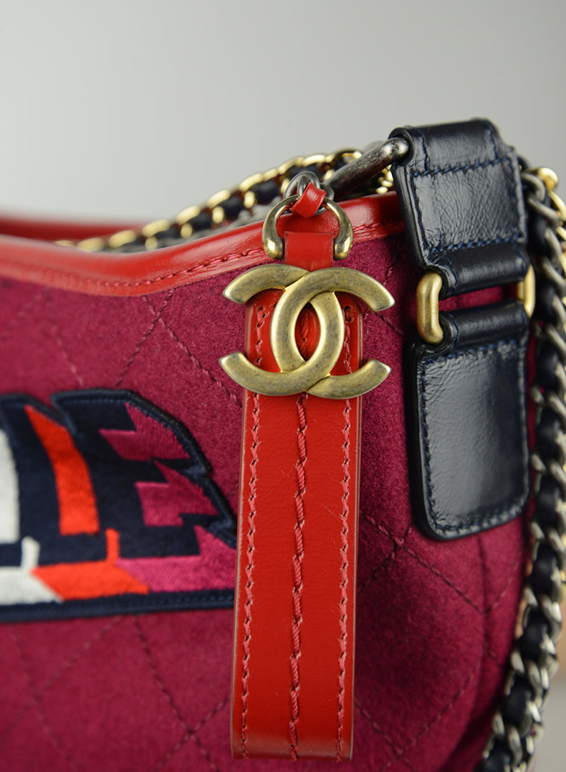 Chanel Red and blue bag with Gabrielle writing