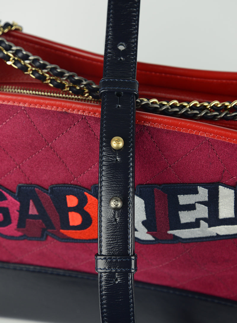Chanel Red and blue bag with Gabrielle writing