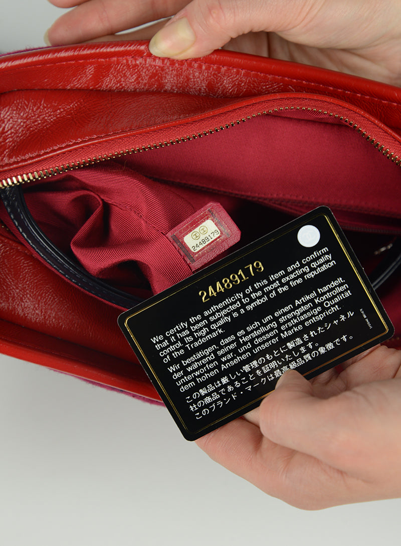 Chanel Red and blue bag with Gabrielle writing