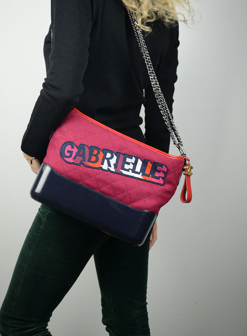 Chanel Red and blue bag with Gabrielle writing