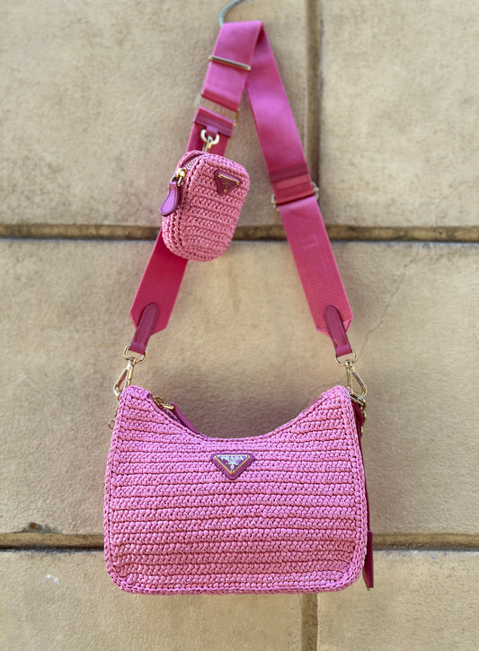 Prada Re-Nylon raffia rosa