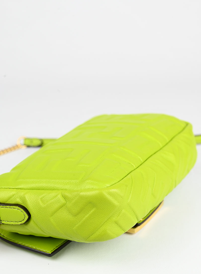 Fendi Borsa Baguette in pelle verde