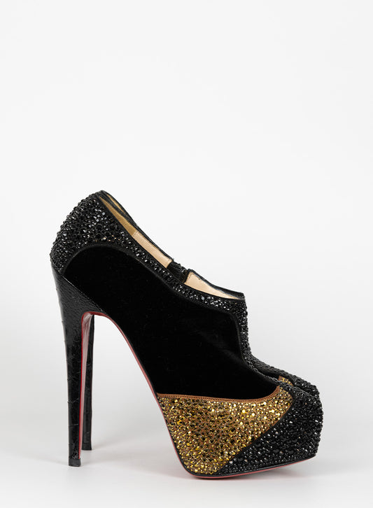 Louboutin Black pumps with Swarovski - N. 36