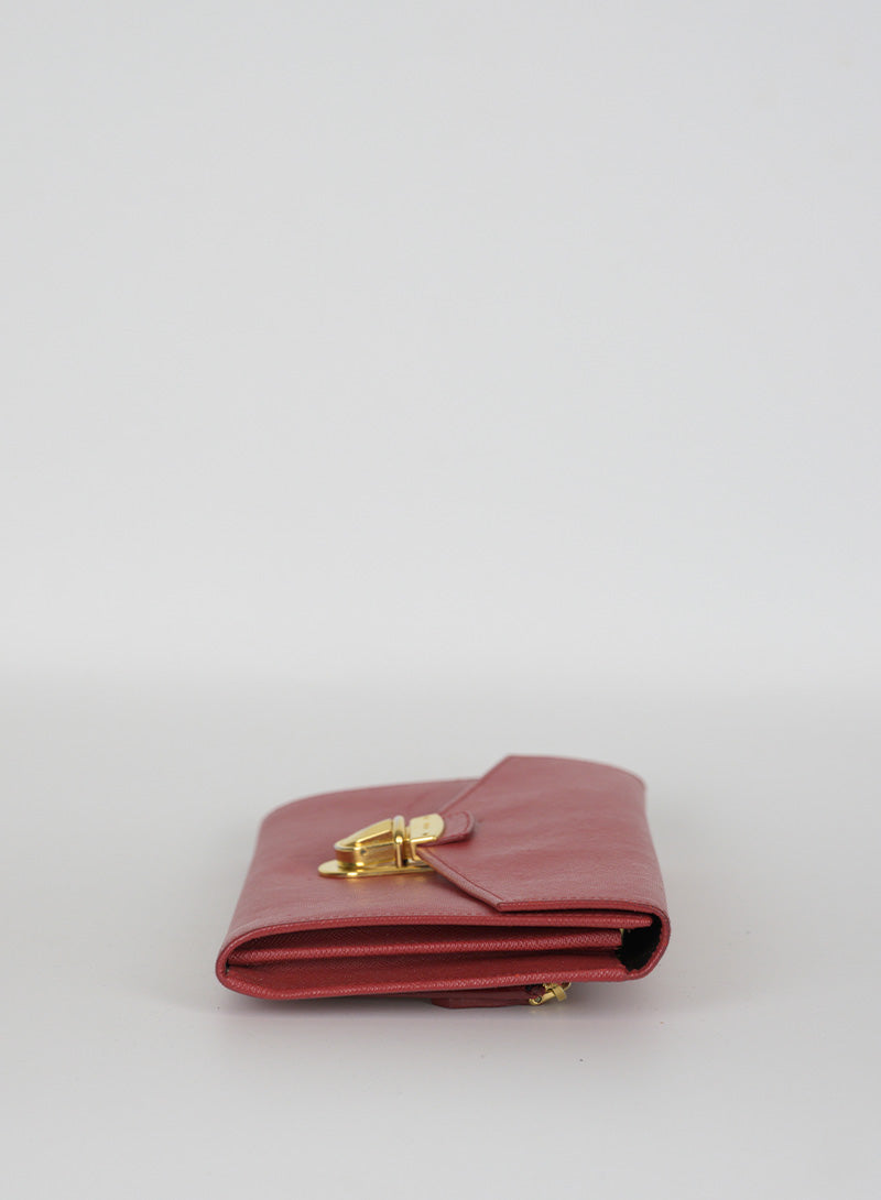 Prada Pochette in pelle Saffiano rossa
