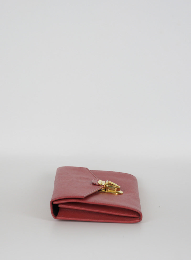 Prada Pochette in pelle Saffiano rossa
