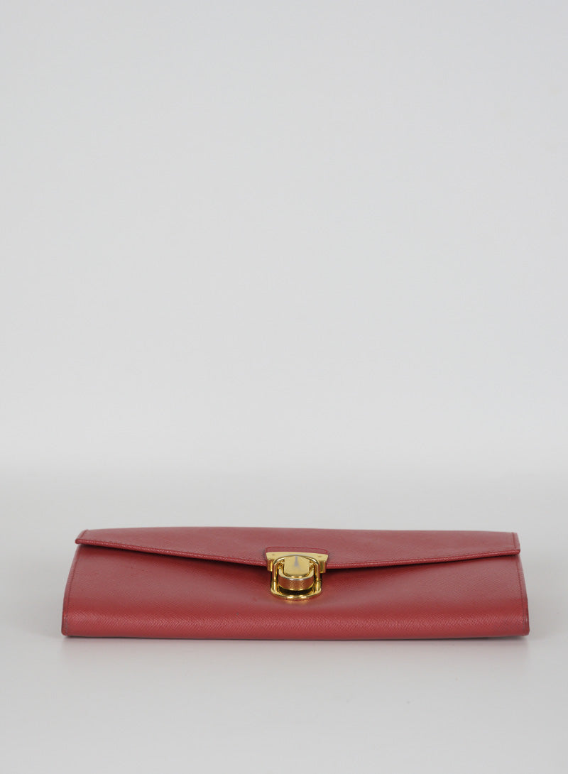 Prada Pochette in pelle Saffiano rossa