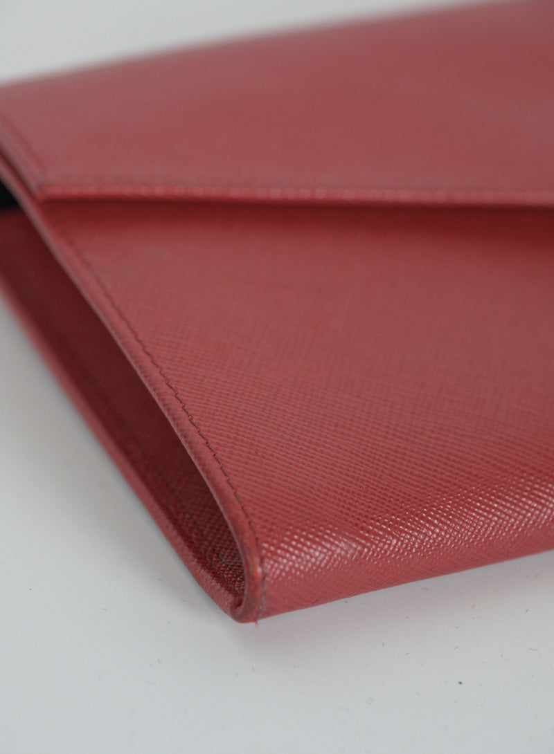 Prada Pochette in pelle Saffiano rossa