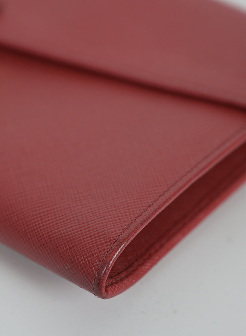 Prada Pochette in pelle Saffiano rossa