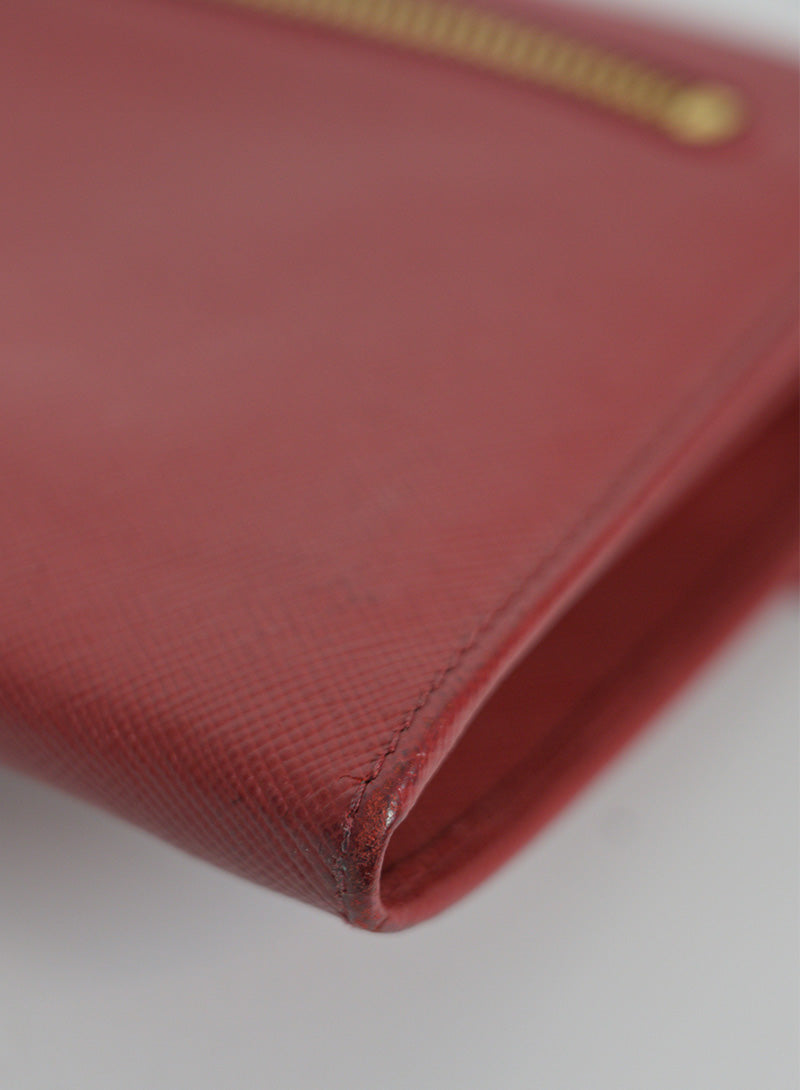 Prada Pochette in pelle Saffiano rossa
