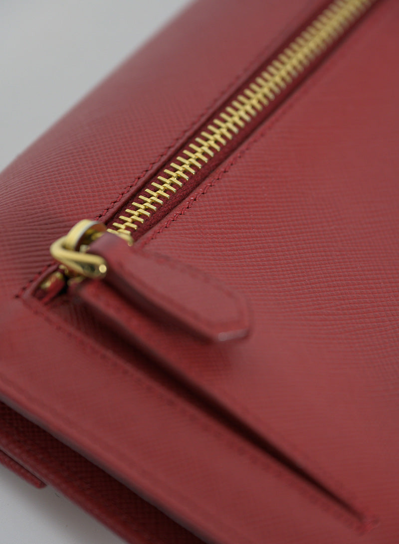 Prada Pochette in pelle Saffiano rossa