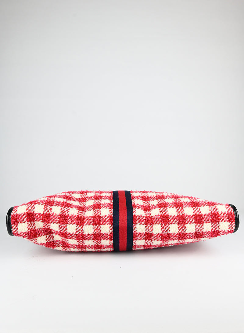 Gucci Shopper in tessuto tartan rosso