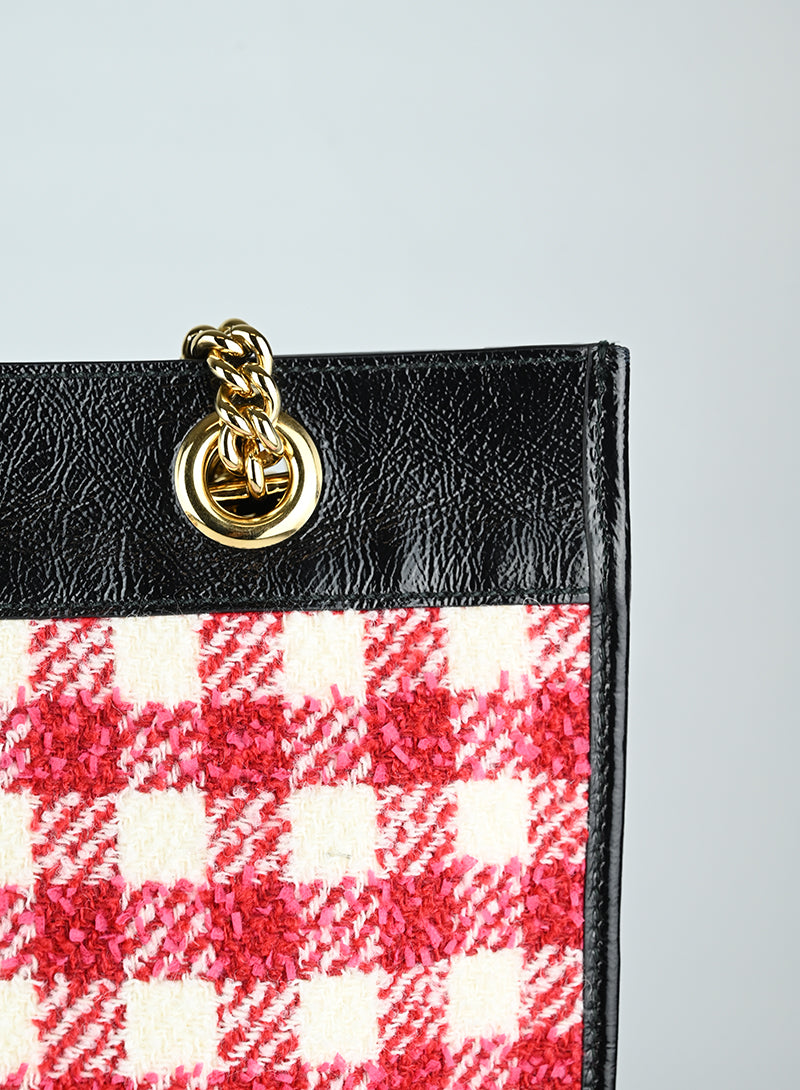 Gucci Shopper in tessuto tartan rosso