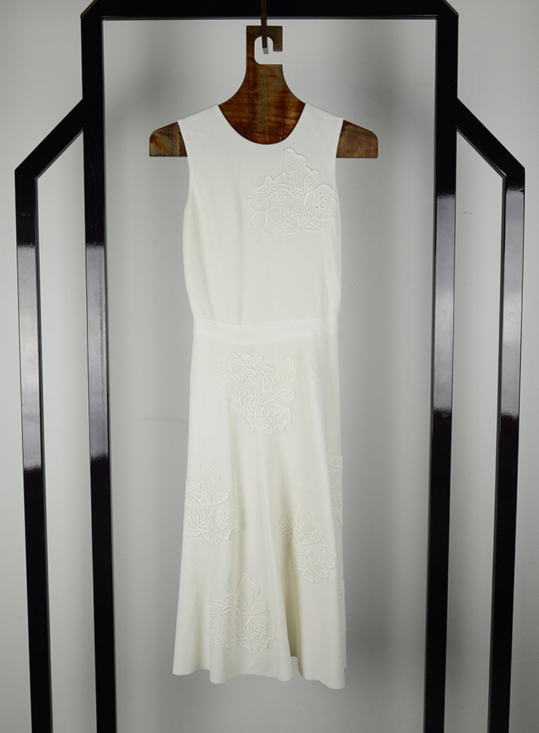 Dior Cream midi dress with flowers - Size. 42