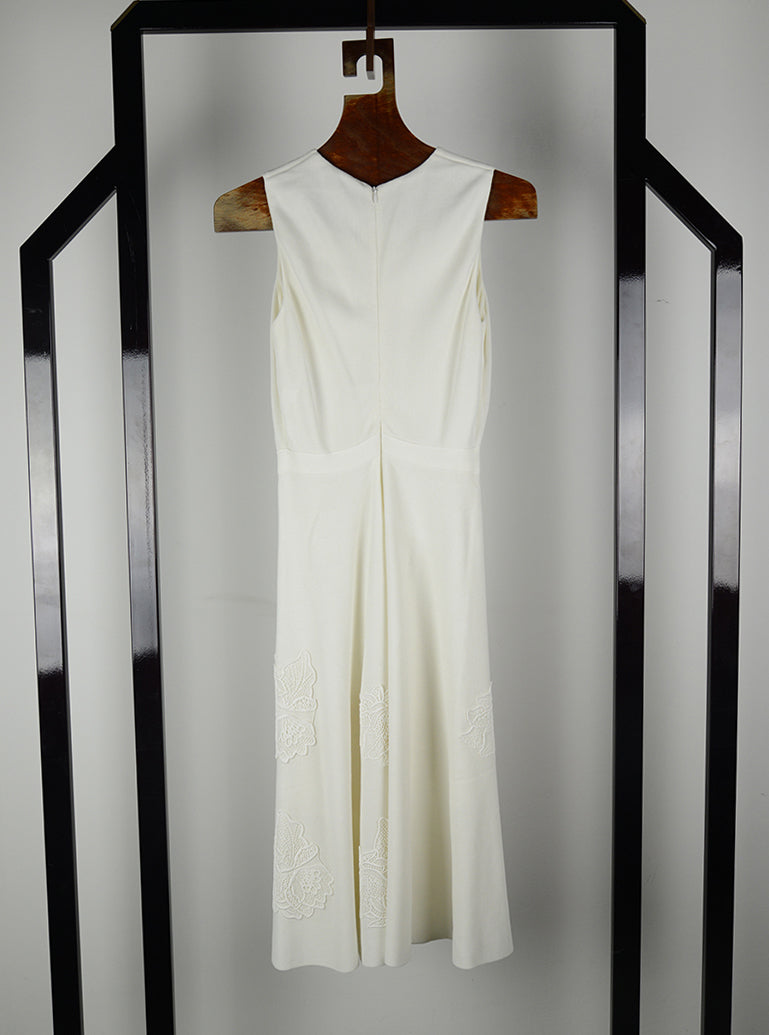 Dior Cream midi dress with flowers - Size. 42