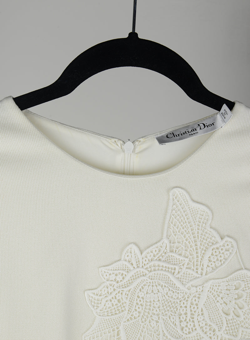 Dior Cream midi dress with flowers - Size. 42