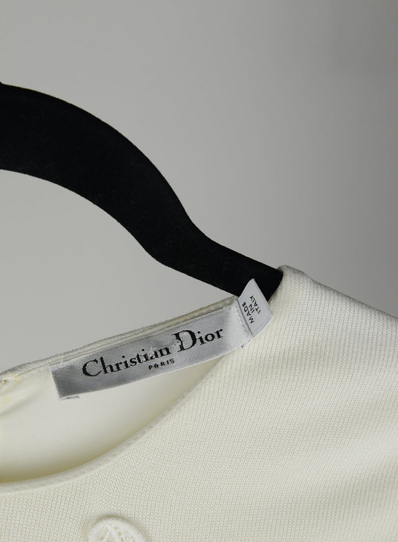 Dior Cream midi dress with flowers - Size. 42
