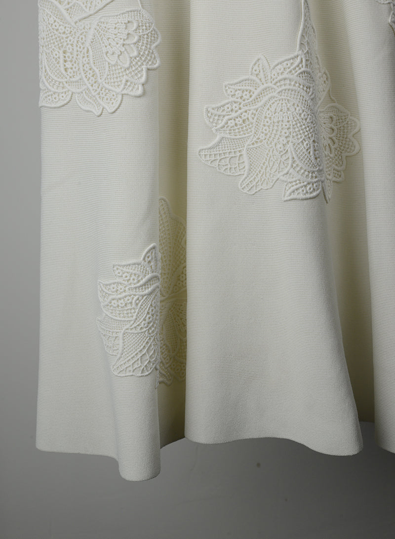 Dior Cream midi dress with flowers - Size. 42