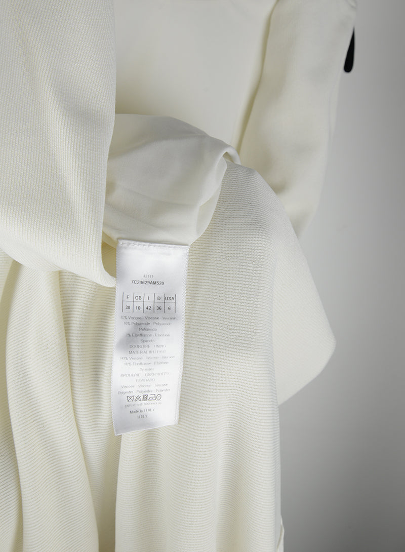 Dior Cream midi dress with flowers - Size. 42
