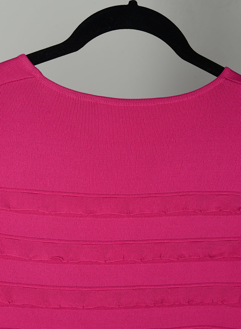 Dior Fuchsia knitted dress with ruffles - Size. 42