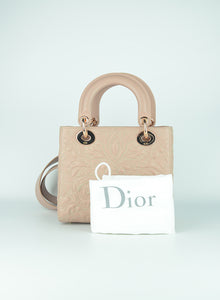 Dior Borsa Lady Dior small Ramage rosa cipria