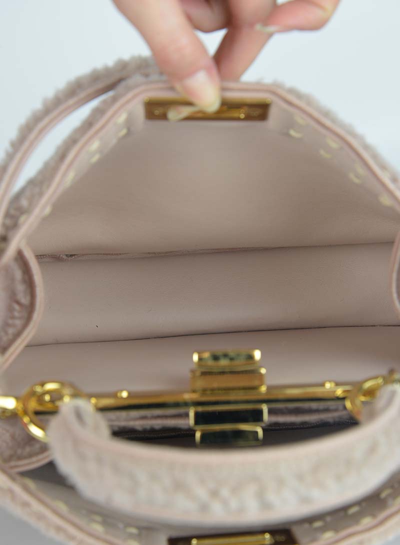 Fendi Peekaboo I See U in antique pink sheepskin