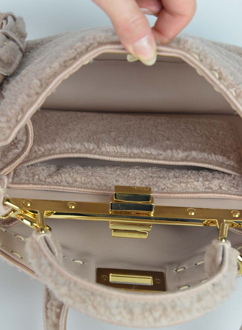 Fendi Peekaboo I See U in antique pink sheepskin