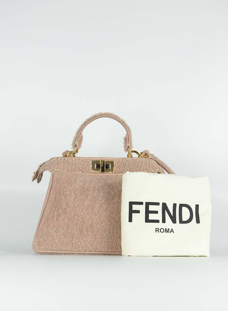 Fendi Peekaboo I See U in antique pink sheepskin