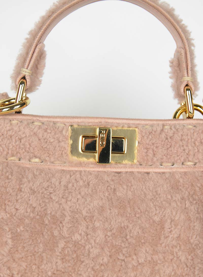 Fendi Peekaboo I See U in antique pink sheepskin