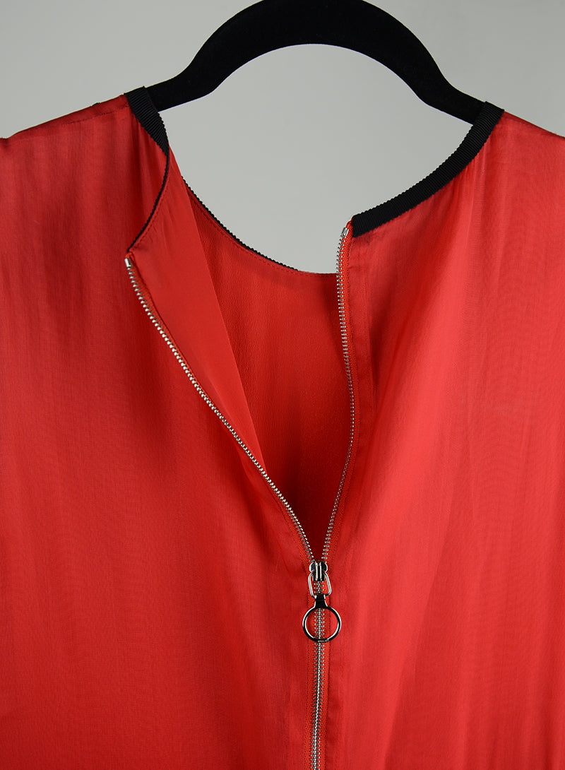 Gucci Abito lungo rosso con ricamo fiori - Tg. 40