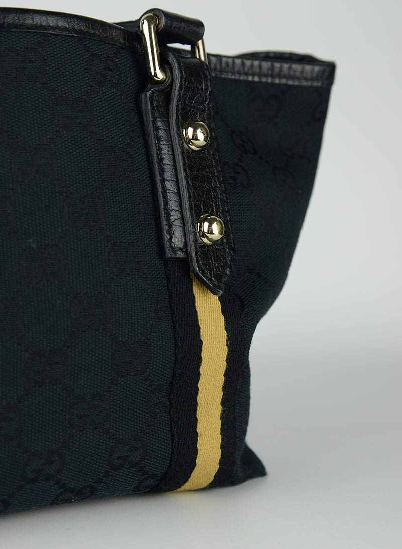 Gucci Borsa Tote mini in tessuto Monogram nero