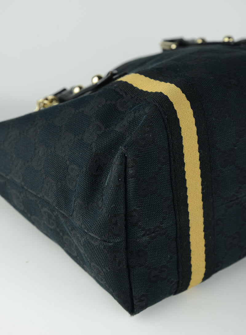 Gucci Borsa Tote mini in tessuto Monogram nero