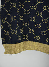 Carica l&#39;immagine nel visualizzatore di Gallery, Gucci Pull in lana blu con GG oro - Tg. M
