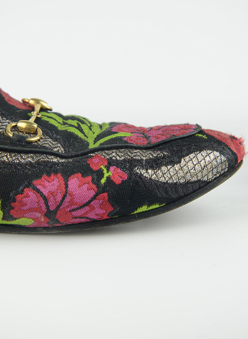 Gucci Princetown Slippers in fabric with flowers - No. 40