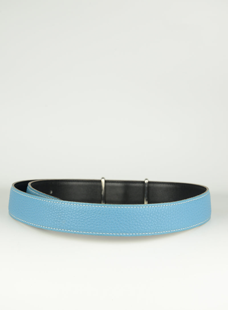 Hermès Cintura double in pelle noir/bleu