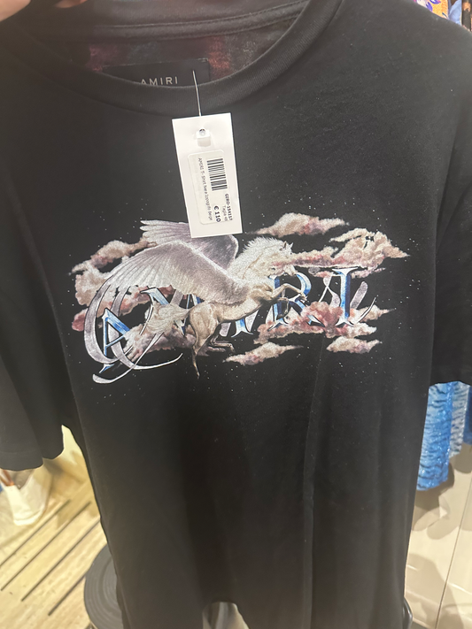 Amiri T-shirt nera con ippogrifo