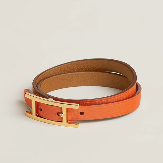 Hermès Bracciale Behapi Double tour gold-orange