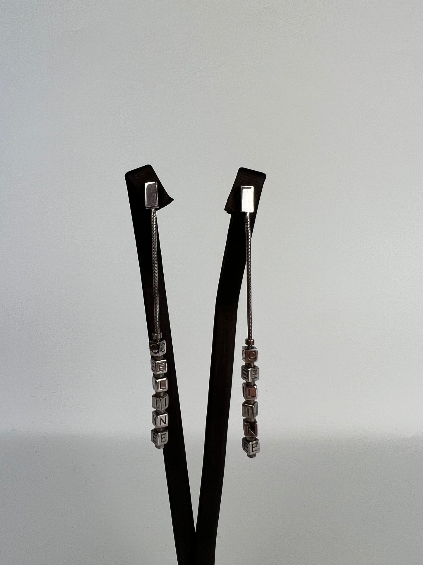 Celine Drop earrings with logo cubes