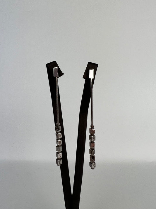 Celine Drop earrings with logo cubes