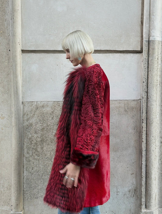 Alberta Ferretti Pelliccia rossa - Tg. 44