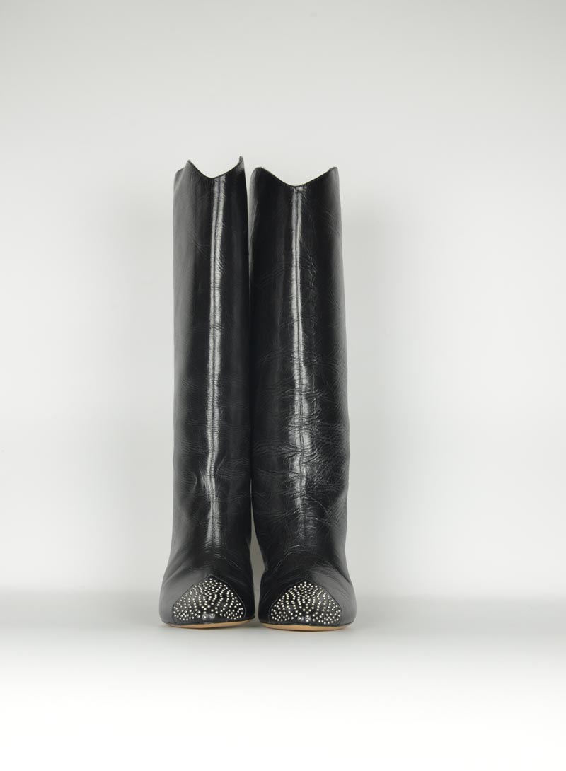 Isabel Marant Black leather boots with studs - N. 37