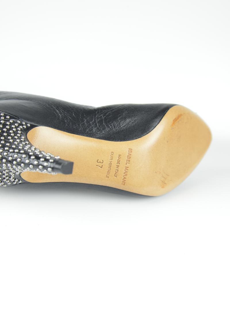 Isabel Marant Black leather boots with studs - N. 37