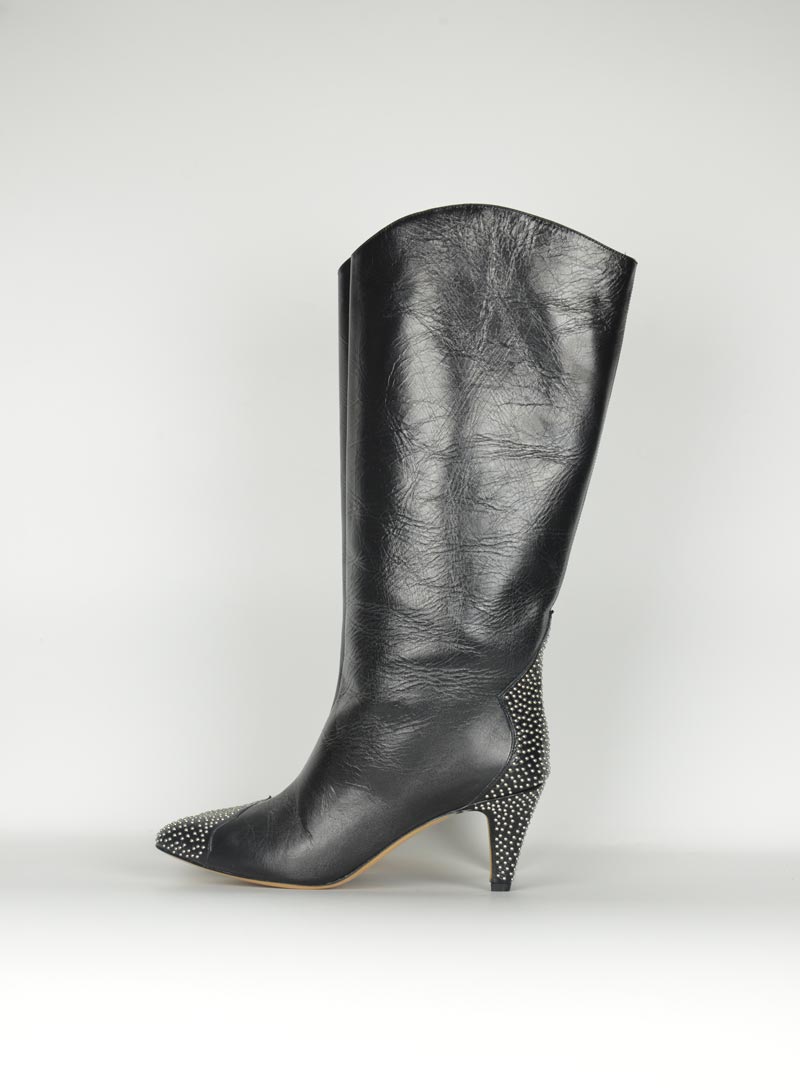 Isabel Marant Black leather boots with studs - N. 37