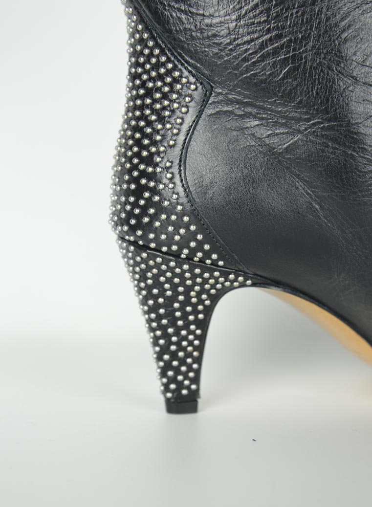 Isabel Marant Black leather boots with studs - N. 37